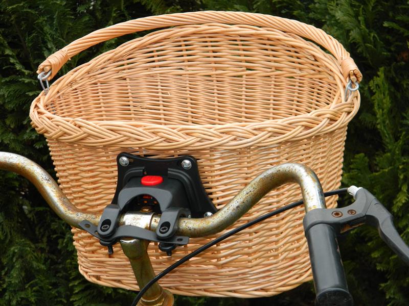 Kosz na rower z wikliny click + nowe mocowanie