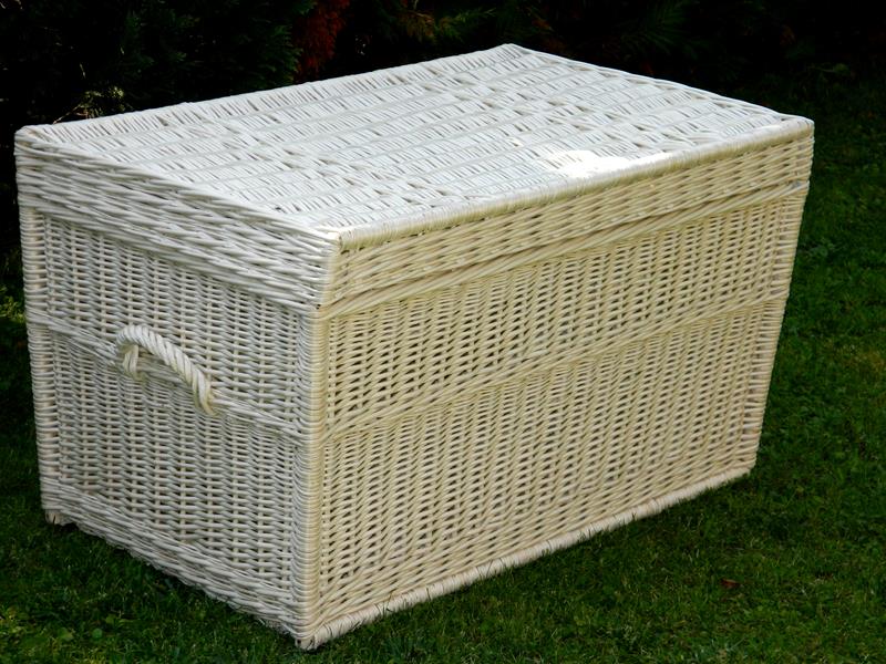 Kufer wiklinowy prosty KUFEREK z wikliny 100 biały