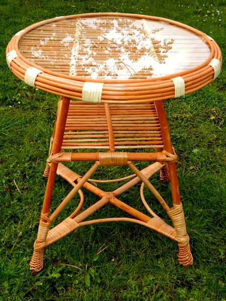 Stolik z szybą wiklinowy Z WIKLINY stół ogrodowy
