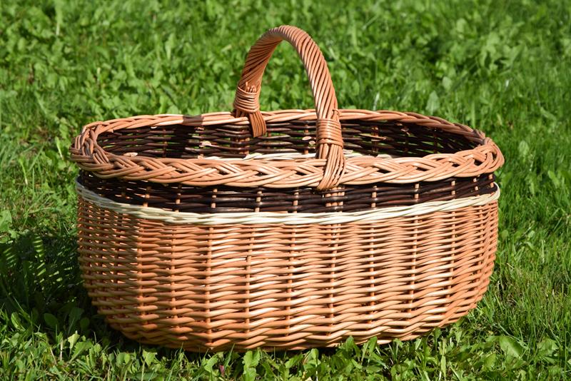 Duży koszyk na zakupy WIKLINOWY z wikliny piknik