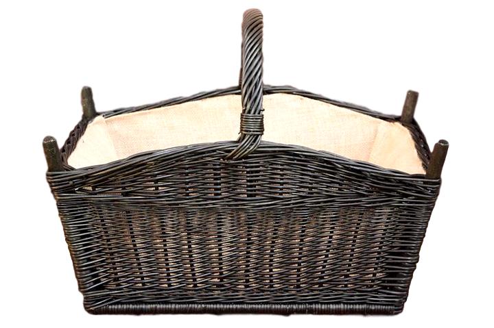 Koszyk na drewno do kominka KOMINEK WENGE + JUTA